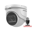 HD-TVI/AHD/CVI/CVBS куполна камера HIKVISION DS-2CE76H0T-ITMFS: 5 MPX 2560x1944, инфрачервено осветление до 30 метра, обектив 2.8 mm, вграден микрофон с Audio Over Coaxial