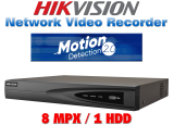 16 канален професионален 4K IP мрежов видеорекордер HIKVISION: DS-7616NI-Q1(D). Поддържа 16 мрежови IP камери до 8 MPX. Motion Detection 2.0 алгоритъм. 1 SATA порт