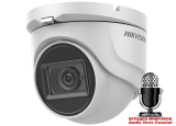 HD-TVI/AHD/CVI/CVBS куполна камера HIKVISION DS-2CE76H0T-ITMFS: 5 MPX 2560x1944, инфрачервено осветление до 30 метра, обектив 2.8 mm, вграден микрофон с Audio Over Coaxial