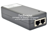 Wi-Tek WI-POE31-48V: PoE инжектор за захранване на IP камери с 1 x 10/100 Mbps PoE порт + 1 x 10/100 Mbps uplink порт, DC48V - 30 W