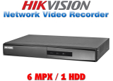 8 канален бюджетен IP мрежов видеорекордер HIKVISION: DS-7108NI-Q1/M(D). Поддържа 8 мрежови IP камери до 6 MPX. 1 SATA порт