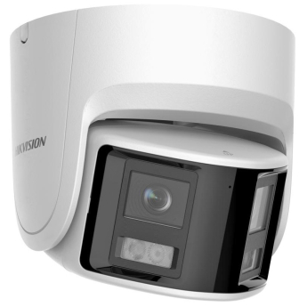 Широкоъгълна 180 градуса мрежова IP камера HIKVISION DS-2CD2346G2P-ISU/SL(C): 4 MPX, с AcuSense технология и DEEP LEARNING алгоритъм, 2 обектива 2.8 mm, инфрачервено осветление до 30 метра, с микрофон