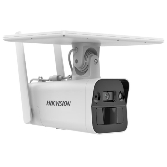 Автономна 4G мрежова IP камера HIKVISION DS-2XS2T41G1-ID/4G: 4 MPX, LTE със слот за СИМ карта, соларен панел, литиева батерия, инфрачервено осветление до 30 метра, обектив 4 mm, микрофон и говорител