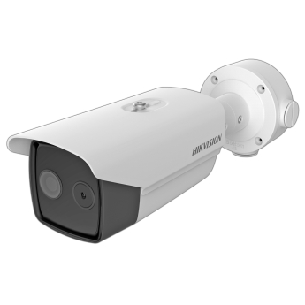 Комбинирана термовизионна и оптична IP камера HIKVISION DS-2TD2617-3/QA: DeepInView алгоритми за температурен анализ и периметрова защита, термо обектив 3.1 mm, оптичен 4 mm