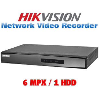 8 канален бюджетен IP мрежов видеорекордер HIKVISION: DS-7108NI-Q1/M(D). Поддържа 8 мрежови IP камери до 6 MPX. 1 SATA порт